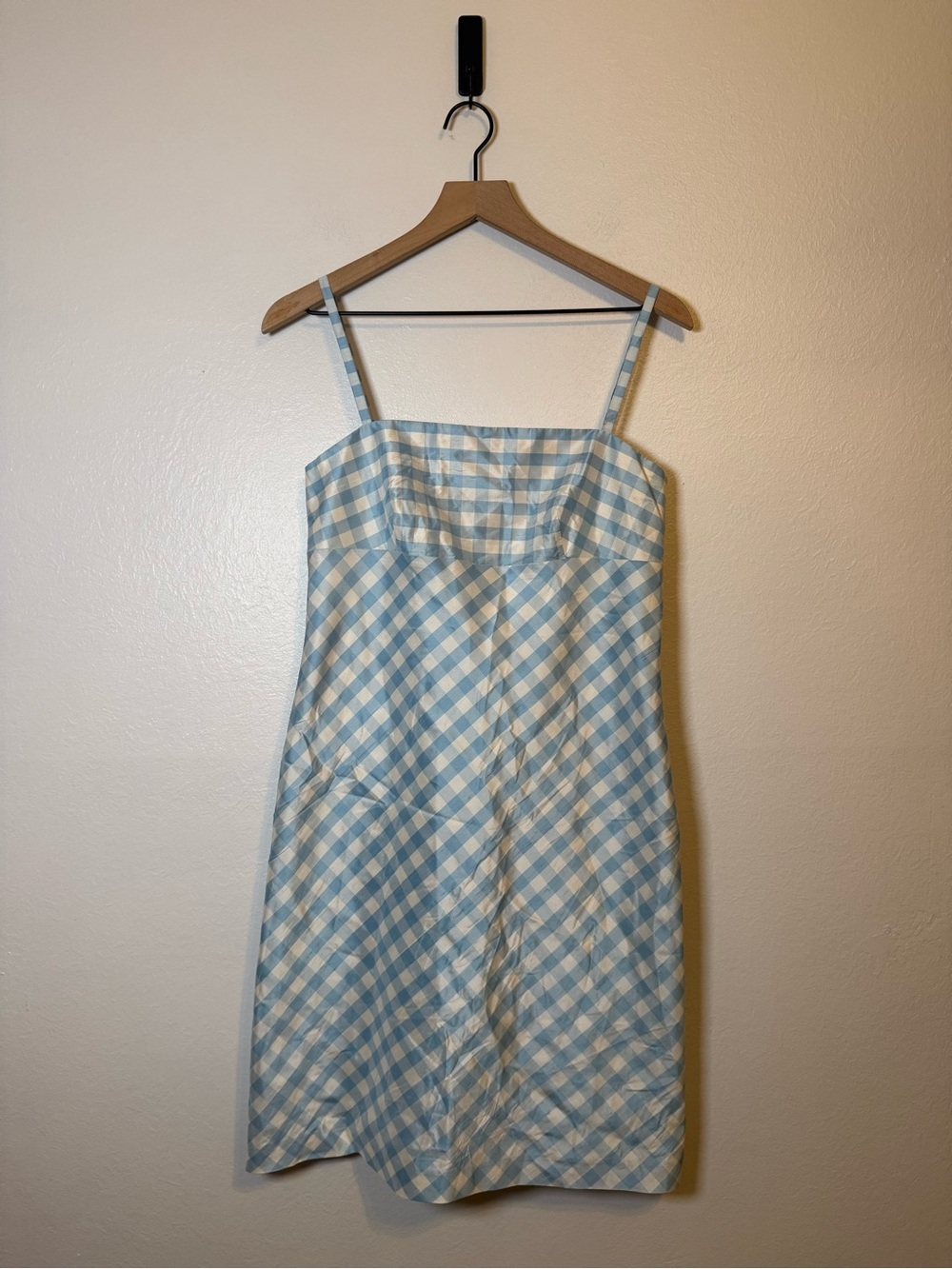 INC‎ international concepts Vintage 100% Silk Gingham Mini Dress